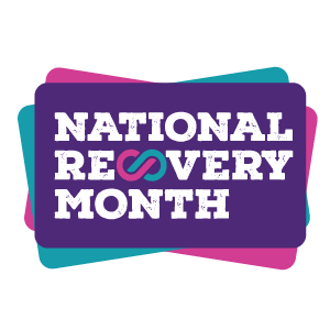 National Recovery Month logo/sticker courtesy of SAMHSA